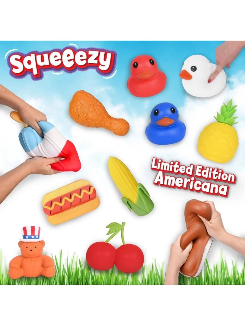 Sunny Days Squeezy Hot Dog Fidget Toy | Limited Edition Americana | New